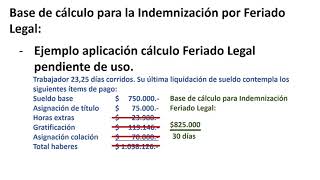 020  Finiquitos  Indemnización por Feriado Legal [upl. by Brelje593]