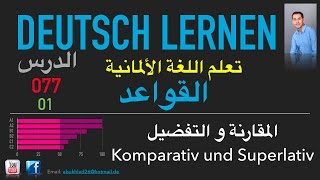 تعليم اللغة الألمانية ـ الدرس 077 المقارنة و التفضيل 01 Komparativ und Superlativ [upl. by Nollad]