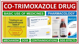 COTRIMOXAZOLE DRUG TRIMETHOPRIMSULFAMETHOXAZOLE SMXTMP DOSE BASIC USE MECHANISM SIDE EFFECT [upl. by Dickens]