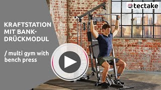 Produktvideo Kraftstation home gym mit Bankdrückmodul  tectake [upl. by Gnol655]