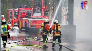 Fire in a Sewage Sludge Silo  Brand im Klärschlammsilo Klärwerk Backnang Germany 09112015 [upl. by Drucilla974]