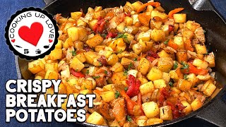 Breakfast Potatoes With Onions And Peppers  Crispy Breakfast Potatoes Recipe  Brunch Food [upl. by Yerroc]