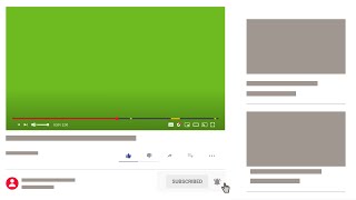 YouTube video player subscribe button green screen  No Copyright [upl. by Beilul837]