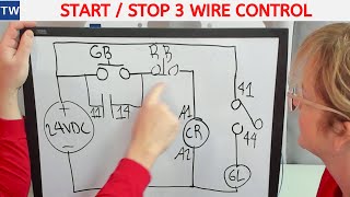 How to Wire a Start Stop Motor Control 3 Wire Circuit [upl. by Eirelav]