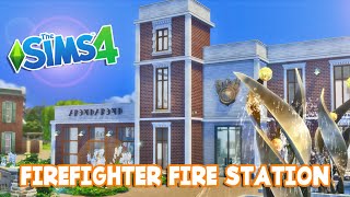 Firefighter Fire Station  The Sims 4 Speed Build [upl. by Eekaz834]