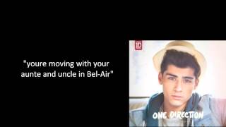 One Direction Rapping Fresh Prince of Bel Air lyrics Full version [upl. by Jenna]