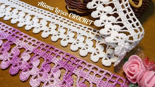 Dantela crosetata cu flori Crochet border Кайма крючком Master Class МастерКласс [upl. by Airel274]