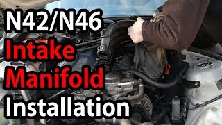 BMW N42N46 Intake Manifold Removal PART 2 [upl. by Gerrilee]