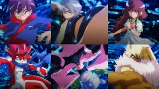 Digimon Ghost Game  All Main Characters PerfectUltimate Evolution Scenes at the same time [upl. by Mehalick]