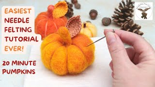 Needle felted Pumpkins In Just 20 Minutes [upl. by Enirehtacyram444]