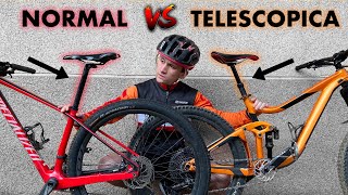 TIJA TELESCÓPICA vs NORMAL en MTB 💥 Me SORPRENDIÓ TEST [upl. by Harlin]