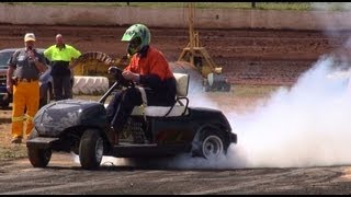 HAYABUSA POWERED GOLF BUGGY AT DUBBO BURNOUTS 2192013 [upl. by Ydnahs]