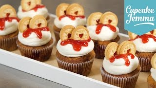 How to Make a Jammie Dodger Cupcake  Cupcake Jemma [upl. by Abixah]