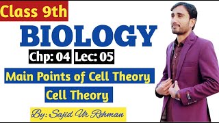 Main Points of Cell Theory II Cell Theory II 9th Bio Chp 4 Lec 5 By Sajid Ur Rehman [upl. by Conte]