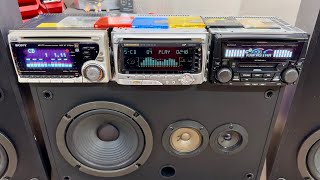 PIONEER CARROZZERiA FHP700 SONY WXC60MD ADDZEST CLARiON DMZ435LP MD CD RADIO CASSETTE PLAYER TEST [upl. by Waldron]