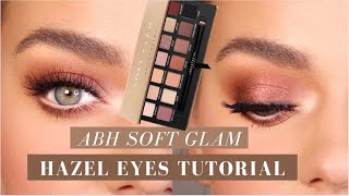 Soft Glam Palette Eyeshadow Tutorial for HAZEL EYES [upl. by Georgeanna]