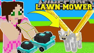 Minecraft LAWN MOWER SIMULATOR CUT GRASS FOR INSANE MONEY amp PETS Modded MiniGame [upl. by Stephenie]