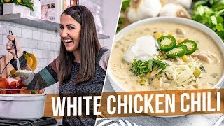 White Chicken Chili a 30 minute dinner  The Recipe Rebel [upl. by Laerdna237]