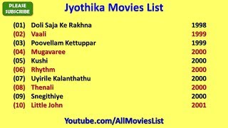 Jyothika Movies List [upl. by Annayi164]