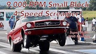 Glorious 9000 RPM 289 SmallBlock 1965 Mustang  4Speed  Super Stock Ford [upl. by Elletnohs]