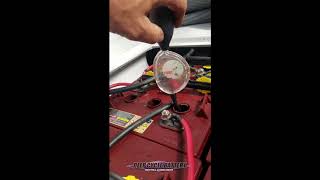 Marine Battery Flooded Cell Specific Gravity Test on Trojan T105 [upl. by Shivers]