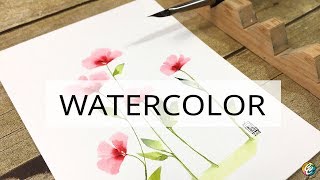 how to use a triangle brush for one stroke watercolor painting [upl. by Riti]