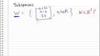 Linear Algebra  13  Checking a subspace EXAMPLE [upl. by Assirec]