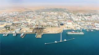 Walvis Bay Walvisbaai beautiful city in Namibia Pelican Point sand spitnatural harbour [upl. by Innavoeg428]