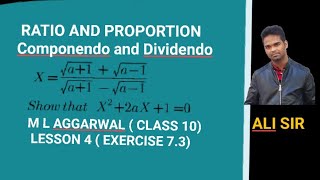 Componendo and Dividendo  Ratio and proportion  CLASS 10  M L AGGARWAL  EXERCISE 73 [upl. by Meridel]