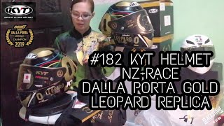 182 KYT HELMET NZRACE LIMITED EDITION DALLA PORTA GOLD LEOPARD REPLICA  UNBOXING AND REVIEW [upl. by Monjan]