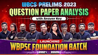 WBCS Prelims 2023 Live Question Paper Analysis With Answers  Launching WBPSC Foundation Batch 2024 [upl. by Dimond]