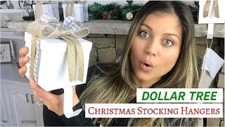 DOLLAR TREE STOCKING HANGERS DIY  Dollar Tree Christmas Decor 2018 [upl. by Raoul92]