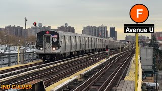 🅩 IND Culver NIS R160s Work Train amp F Lcl Trains  Avenue U [upl. by Cortney604]