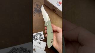 Rick Hinderer XM18 35 Bowie Non Flipper Stonewash Bronze Titanium Translucent G10 S45VN [upl. by Namie411]