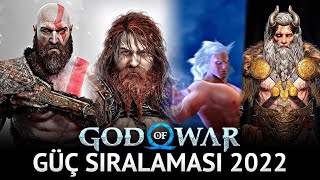 God Of War Güç Sıralaması 2022  En Güçlü 10  3 Karakter Boss  God Of War Ragnarok Dahil [upl. by Adnauqahs]