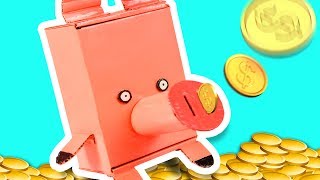 DIY Piggy Bank  Craft Ideas for Kids on Box Yourself [upl. by Tabatha]