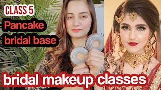 how to apply pancake base  bridal makeup ma kryolan tv paint stick par pan cake lagana ka tareka [upl. by Okoyk72]