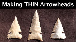 How to Make Thin Arrowheads Flintknapping HD [upl. by Nyleek]