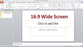 How To Set 169 Resolution In Powerpoint Presentation  Wide Screen [upl. by Adnarrim]