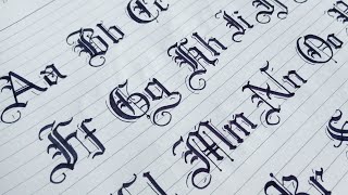 How to Gothic Calligraphy Capital and Small Letters From A to Z  Blackletters Calligraphy [upl. by Ait]