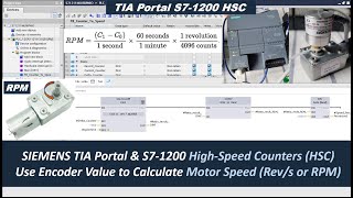 SC06b Calculate Motor Speed RPM via Siemens S71200 HSCHighSpeed Counter and Encoder [upl. by Thaddaus16]