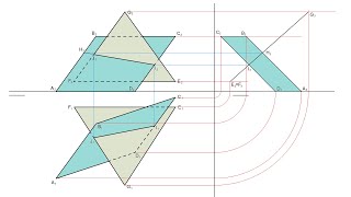 Intersección y visibilidad de planos poligonales en Sistema Diédrico [upl. by Ysdnil]