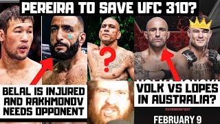 Belal INJURED Pereira vs Ankalaev To SAVE UFC 310 Volkanovski vs Lopes Talbott RETURNS MMA News [upl. by Toddie429]