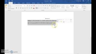 Creating a Hanging Indent in Microsoft Word 2016 [upl. by Anyr]