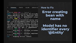 How to Fix Error creating bean with name Model has no identifier every Entity in Spring Boot [upl. by Herrick]