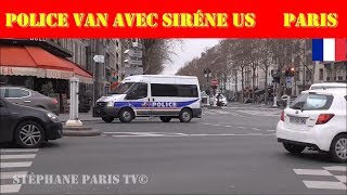 Fourgon de Police avec Sirène Américaine dans Paris [upl. by Olympium98]