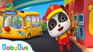 Baby Panda Gas Station Attendants  Little Bus is Hungry  Kids Role Play  BabyBus [upl. by Tootsie]