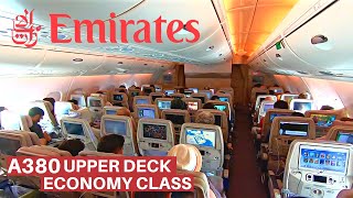 EMIRATES AIRBUS A380 Upper Deck Economy  Bangkok  Dubai  Flight Review [upl. by Rhiamon907]