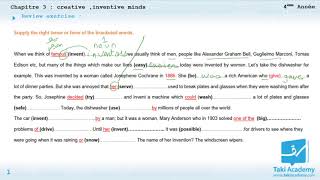 Chapter 3 Creative  inventive minds  Exercise  Bac [upl. by Aracat]