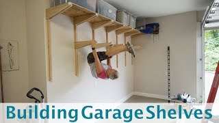 Building Garage Shelves  Cantilevered Shelf Brackets [upl. by Trubow]